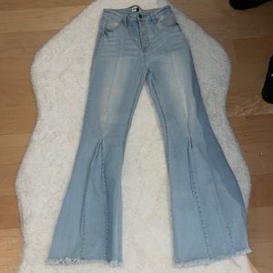Flared wide leg jeans